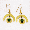 Colorful Malachite Cab Earring S - JBE999 Latest Collection Cab Round With18ct Gold Plating Dangle Earring